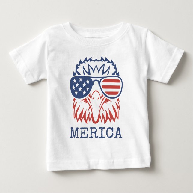 Camiseta Patriotic Eagle Merica 4th of July American Flag T (Frente)