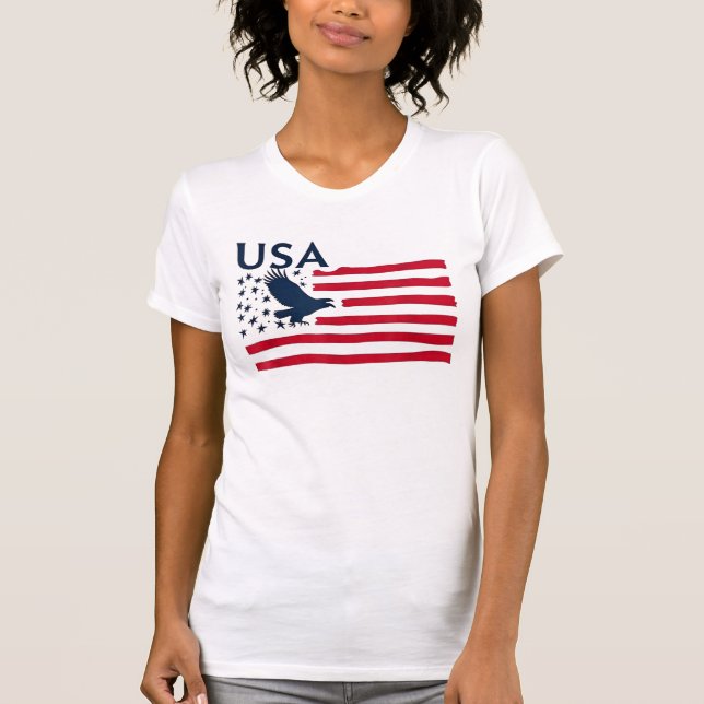 Camiseta Patriotic Eagles EUA Flag Estados Unidos (Frente)