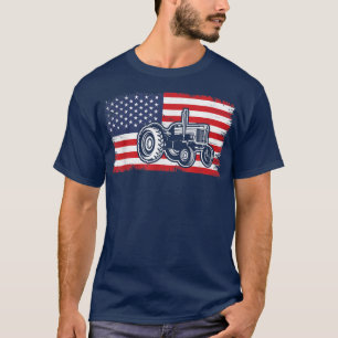 Camiseta Patriotic Farmer USA Flag Americano Tracto