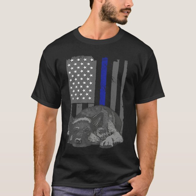 Camiseta Patriotic German Shepherd America Flag 4th of July (Frente)
