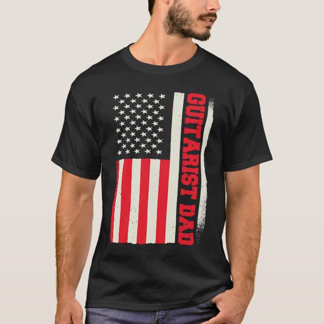 Camiseta Patriotic Guitar Player Guitar Musician Guitarist  (Frente)