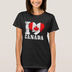 Camiseta Patriotic Heart Canadian Flag I Love Canada