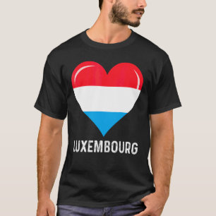 Camiseta Patriotic Heart Luxembourg Flag Retro Distress