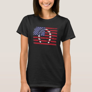 Camiseta Patriotic Horseshoe American Flag 4th Of July Farr