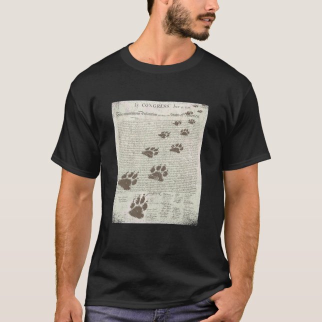 Camiseta Patriotic Inky Cat Paws On The Declaration of Inde (Frente)