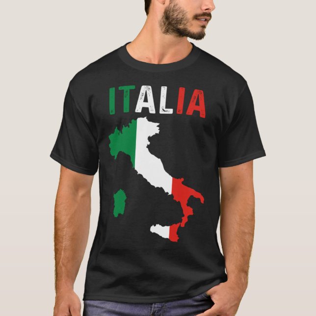 Camiseta Patriotic Italian Roots Europe Traveler Italy Map  (Frente)