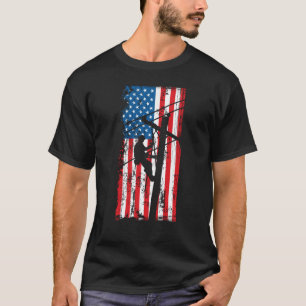 Camiseta Patriotic Lineman Tools Amercia USA Flag Electrici