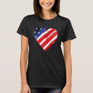 Camiseta Patriotic Love Heart US USA American Flag Color 4t