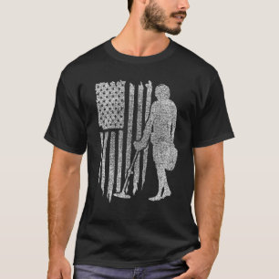 Camiseta Patriotic Metal Detectando Caça D do Tesouro de Ba