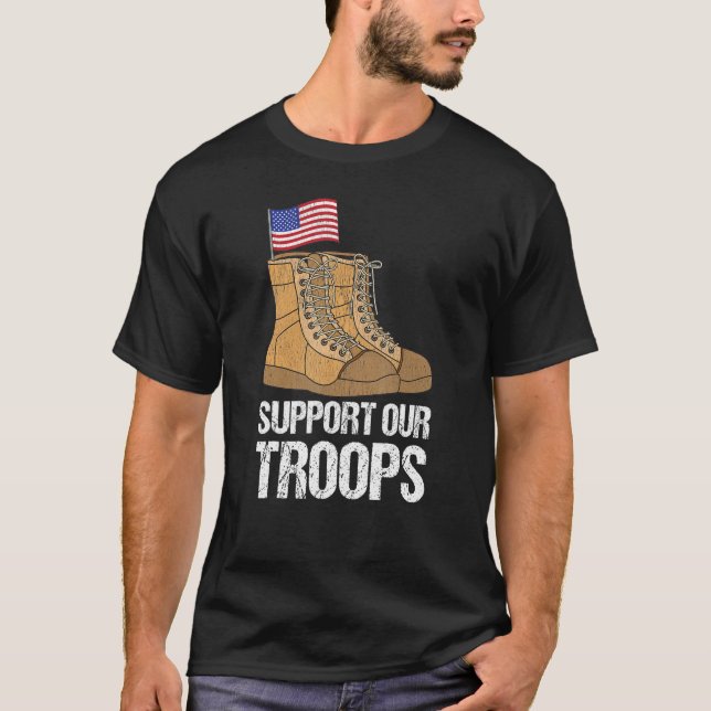 Camiseta Patriotic Military Support Our Troops (Frente)
