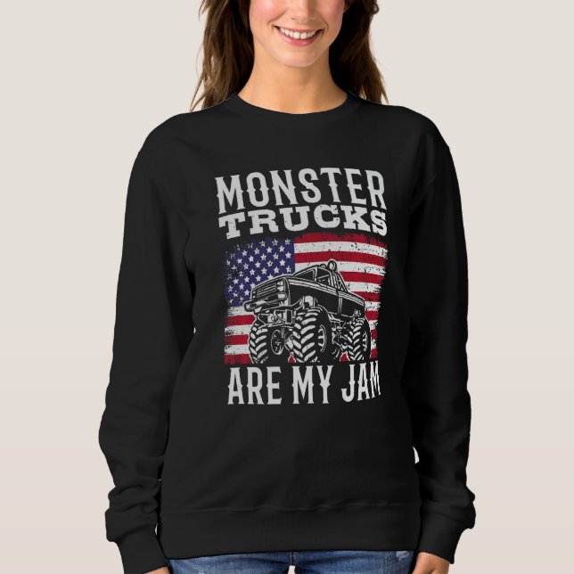 Camiseta Patriotic Monster Truck Are My Jam Truck  american (Frente)