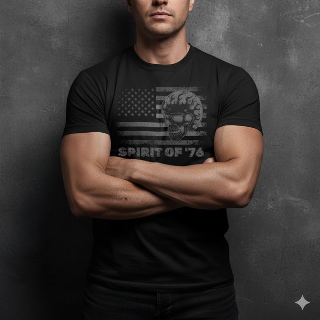 Camiseta Patriotic Motorcycle Skull USA Flag Shirt (Criador carregado)