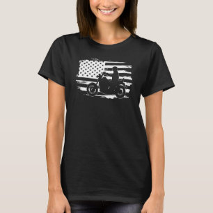 Camiseta Patriotic Motorcycle Vintage American Flag Bike