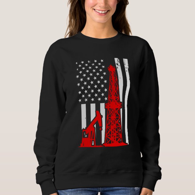 Camiseta Patriotic Oilfielder Oildrilling American Flag Oil (Frente)