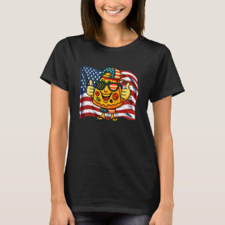 Camiseta Patriotic Pizza Lover 4th of July USA Flag Food Fu