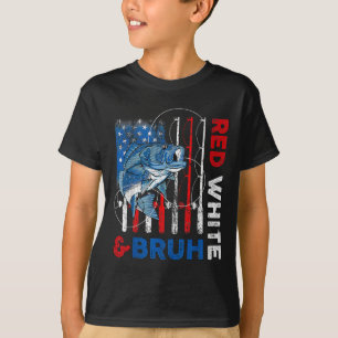 Camiseta Patriotic Red White &amp; Peixe Bruh America
