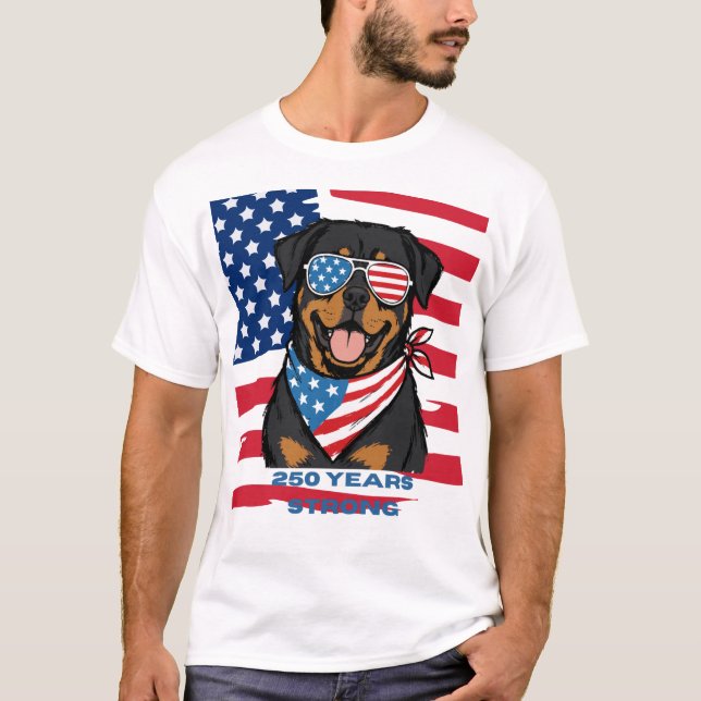 Camiseta Patriotic Rottweiler  (Frente)
