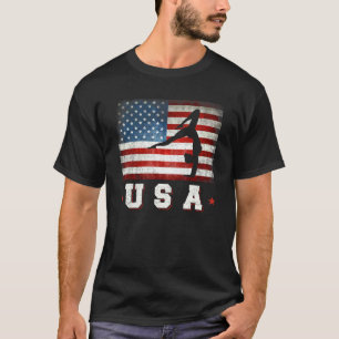 Camiseta Patriotic Sports American Flag Girls Gymnast