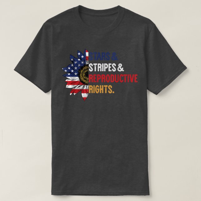 Camiseta Patriotic Sunflower USA Stars Strips Reprodutivo (Frente do Design)