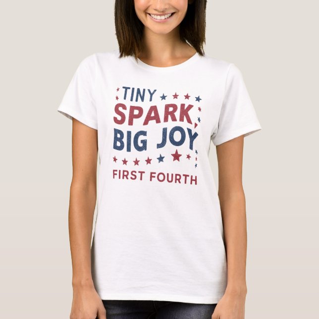 Camiseta Patriotic Tiny Spark Primeiro Quarto de julho Mãe (Frente)