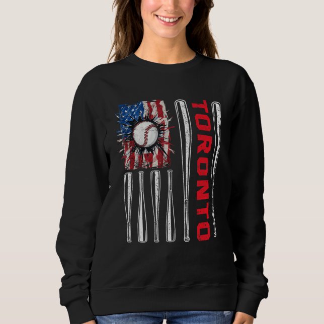 Camiseta Patriotic Toronto Softball US American Flag Baseba (Frente)