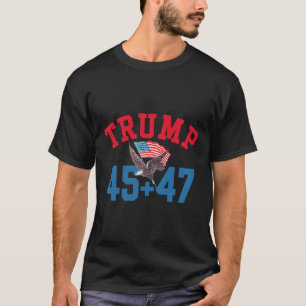 Camiseta Patriotic Trump 45 E 47 Vencedor Da Vitória, Patri