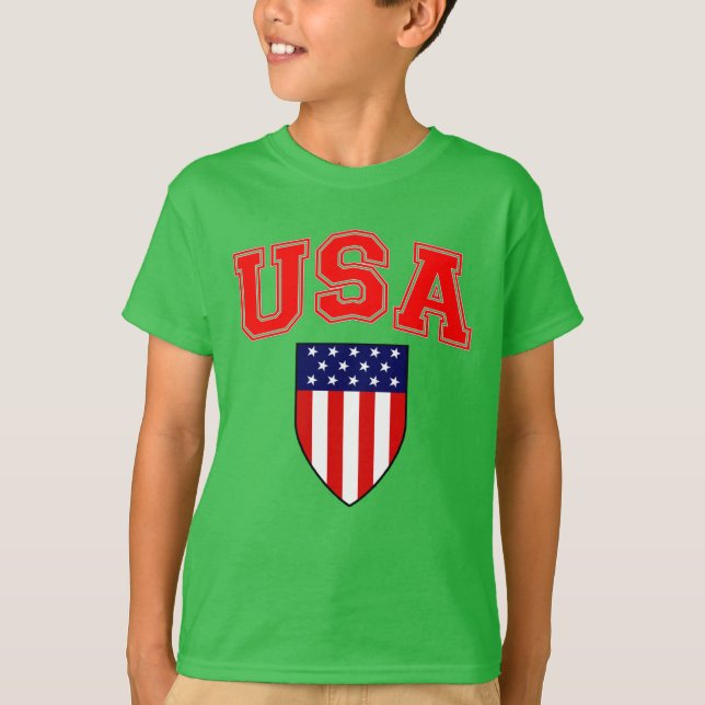 Camiseta Patriotic U.S.A American Flag Shield (Frente)