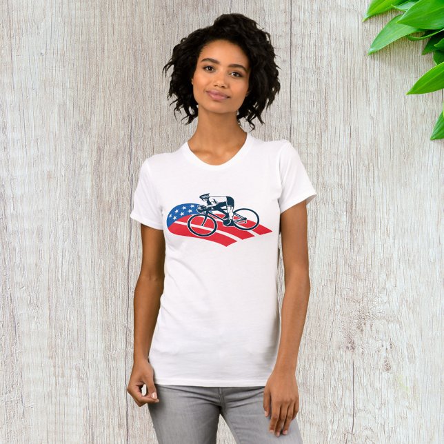 Camiseta Patriotic USA de ciclismo de bandeira americana em (Criador carregado)
