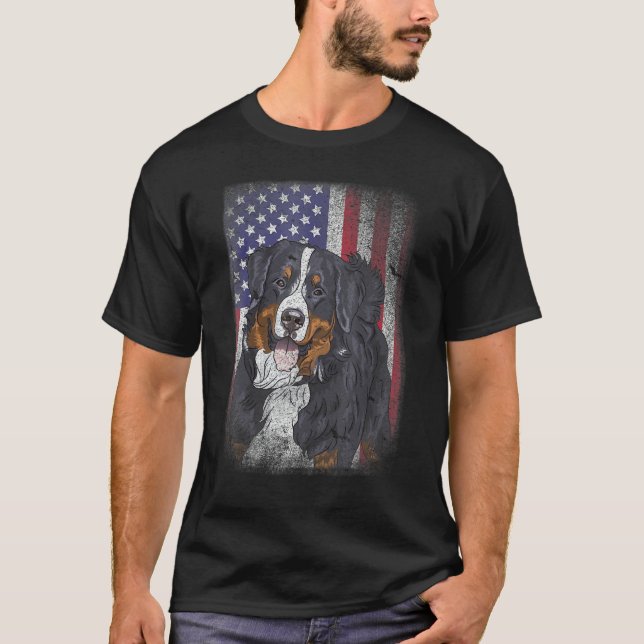 Camiseta Patriotic USA Flag Australian Shepherd for Lab Own (Frente)