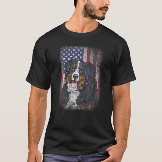 Camiseta Patriotic USA Flag Australiano Shepherd for Lab (Frente)