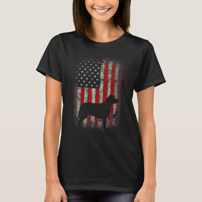 Camiseta Patriotic USA Flag Labrador Retriever Design for L (Frente)