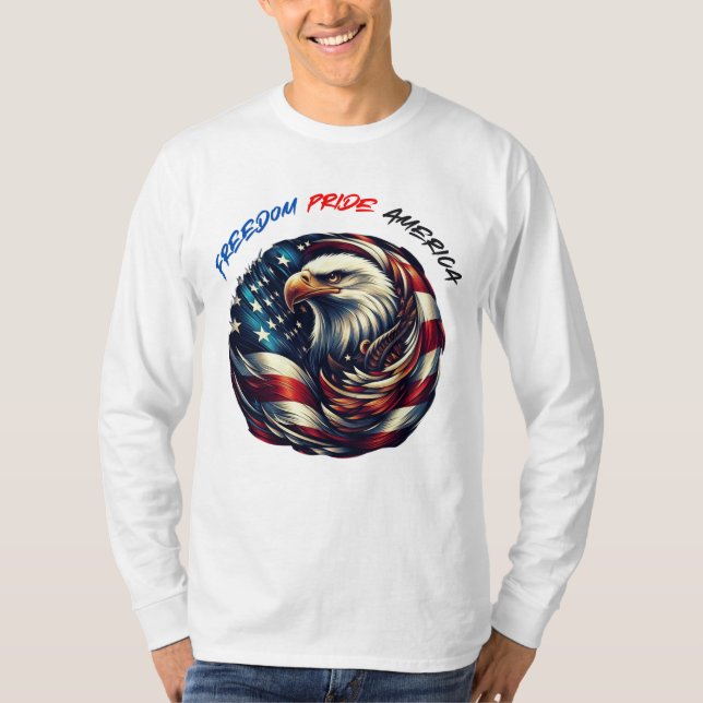 Camiseta Patriotic USA Flag Tee for Men, Women & Youth, (Frente)