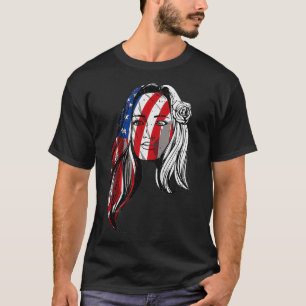 Camiseta Patriotic Woman 4th Of July American Flag Independ