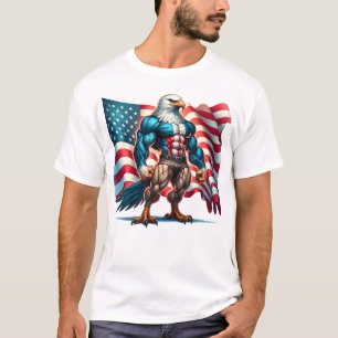 Camiseta Patriótica 4º Da Liberdade Da Águia Bald, Bandeira