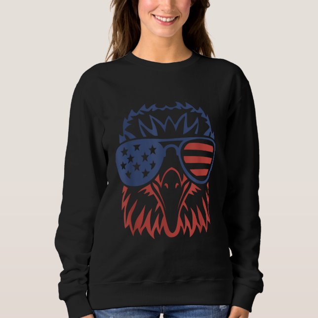 Camiseta Patriótica Águia 4 de julho bandeira americana (Frente)