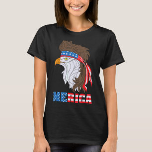 Camiseta Patriótica Águia 4 de julho Bandeira Americana Mer