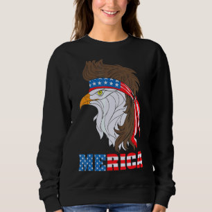 Camiseta Patriótica Águia 4 de julho Bandeira Americana Mer
