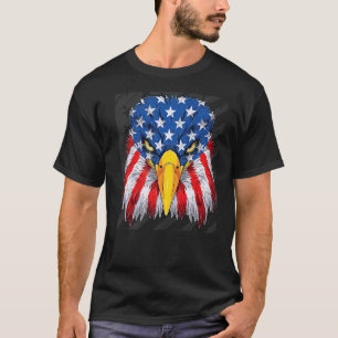 Camiseta Patriótica Águia 4 de julho Bandeira Americana Mer