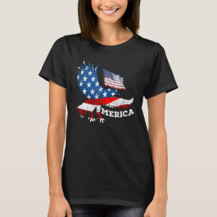 Camiseta Patriótica Águia 4 De Julho Dos Eua Bandeira Ameri
