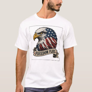 Camiseta Patriótica Águia Americana Liberdade Voa