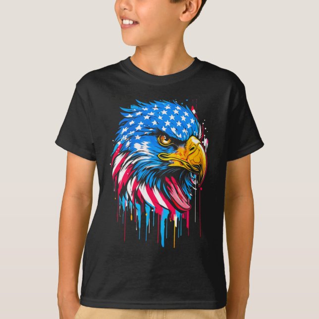 Camiseta Patriótica American Flag Eagle (Frente)