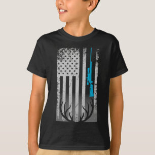 Camiseta Patriótica American Flag Engraçado Caça Amor De