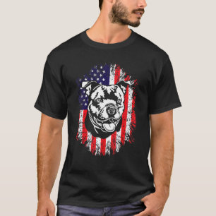 Camiseta Patriótica American Flag Staffordshire Bull