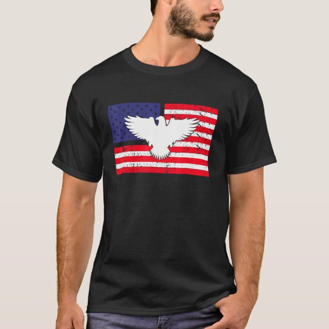 Camiseta Patriótica Americana Bandeira Americana 4 De Julho (Frente)
