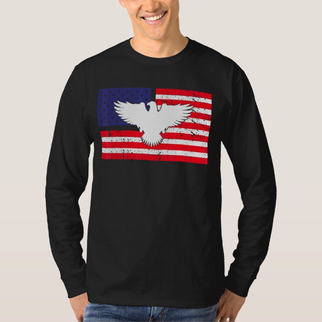 Camiseta Patriótica Americana Bandeira Americana 4 De Julho (Frente)