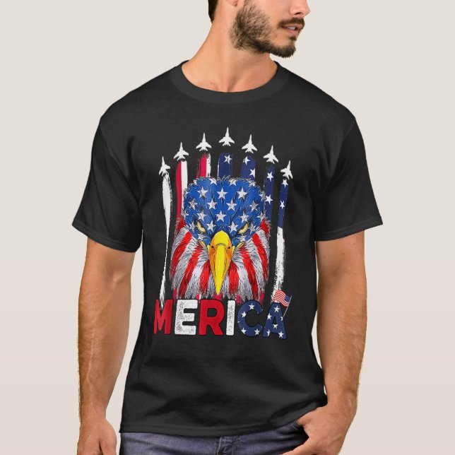 Camiseta Patriótica Americana Bandeira Americana 4 De Julho (Frente)