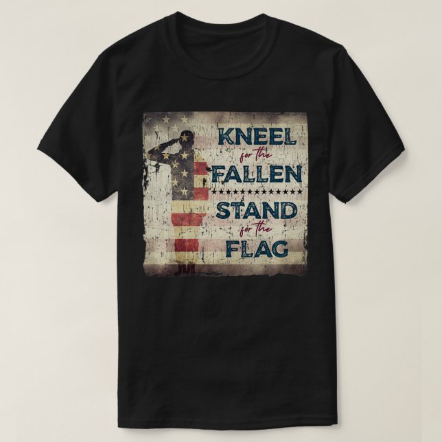 Camiseta Patriótica Americana Bandeira para Veterano Milita (Frente do Design)