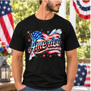 Camiseta Patriótica Americana Coquette USA 4 de Ju