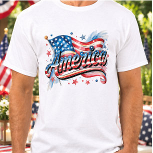 Camiseta Patriótica Americana Coquette USA 4 de Ju
