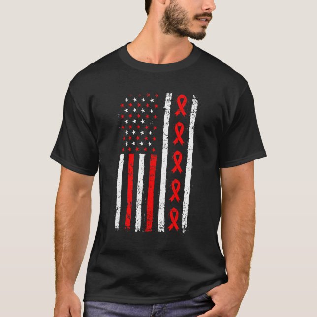 Camiseta Patriótica Americana de Sensibilização da Faixa Ve (Frente)